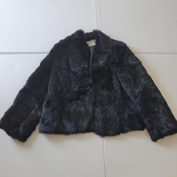 Vintage Chill Chasers Jacket Womens Medium Rabbit Fur Crop Coat 80s - Picture 1 of 7
